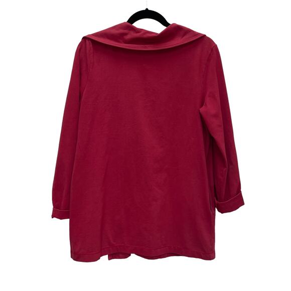 Neon Buddah Lightweight Jacket Women's Small Red Big Metal Buttons Long Line - Picture 4 of 5